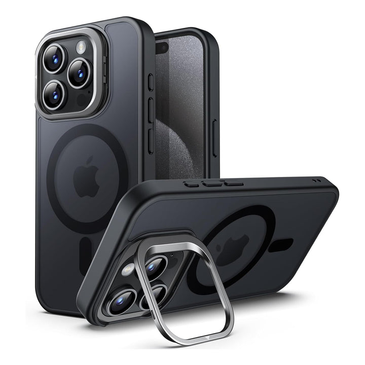 Stand Case For iPhone 16 Pro Translucent Frosted Matte Back Cover