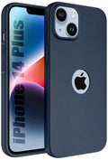 Slim Fit Silicone Soft Logo Cut Matte Back Cover Case (iPhone 14 plus)