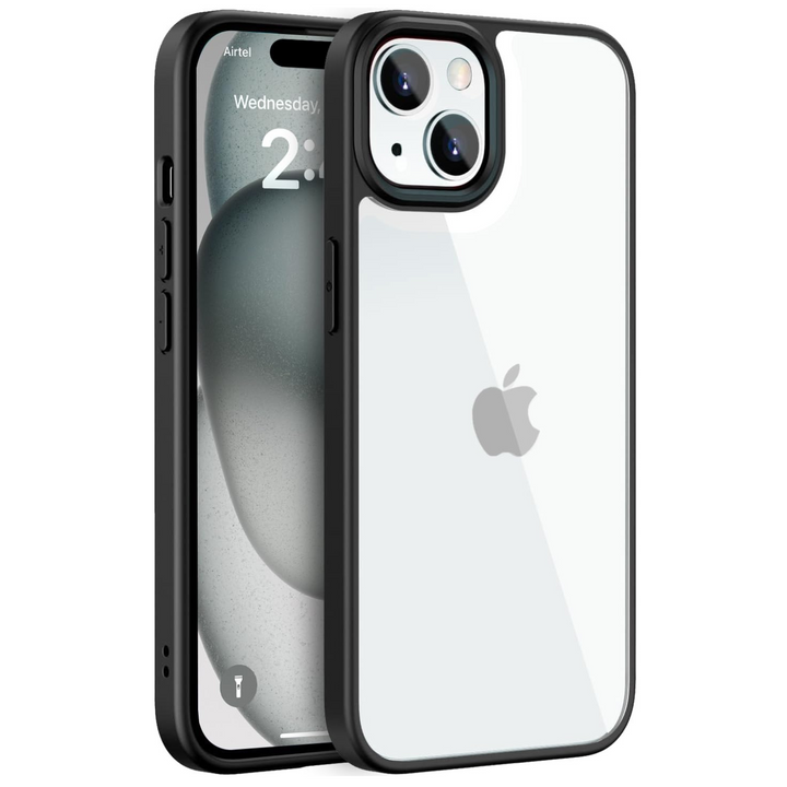 Classic Hybrid Transparent Hard Back Anti-Yellow Cover (Black Clear Case)